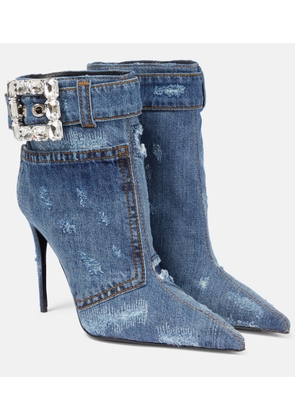 Dolce&Gabbana Embellished denim ankle boots