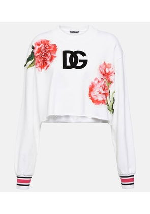 Dolce&Gabbana Logo cropped cotton sweatshirt
