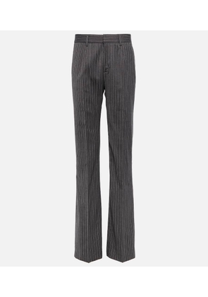 Alessandra Rich Pinstriped high-rise straight pants
