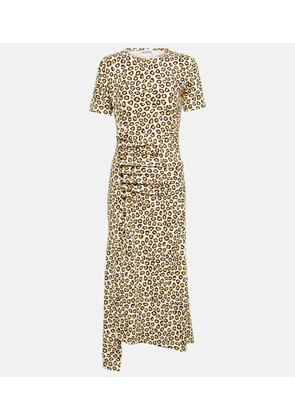 Rabanne Leopard-print jersey midi dress