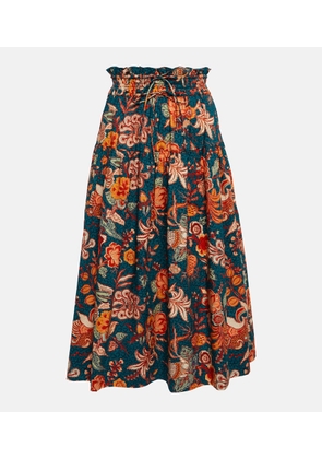 Ulla Johnson Kyra high-rise floral cotton midi skirt