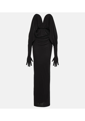 Saint Laurent Draped gloved gown