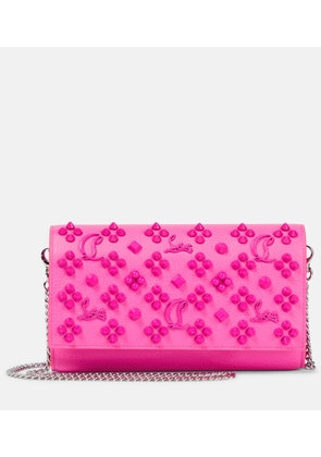 Christian Louboutin Paloma embellished leather wallet on chain