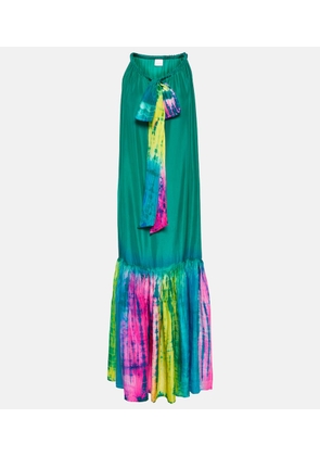 Anna Kosturova Tie-dye printed silk maxi dress