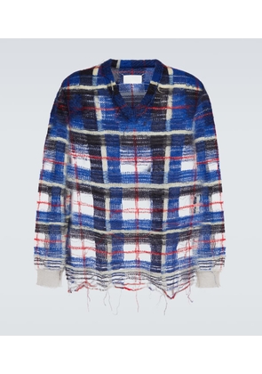Maison Margiela Distressed checked mohair-blend sweater