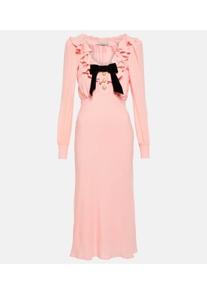 Alessandra Rich Embellished silk-blend midi dress