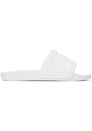 Versace Jeans Couture White Shelly Slides