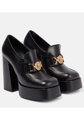 Versace Aevitas leather platform loafer pumps