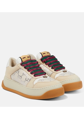 Gucci Screener GG leather-trimmed canvas sneakers