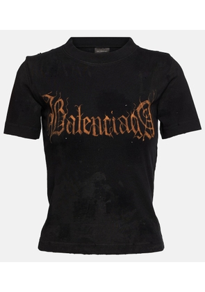 Balenciaga Printed distressed cotton T-shirt