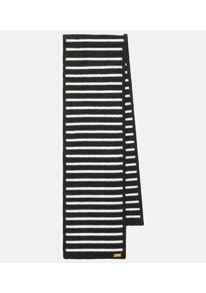 Balmain Striped cashmere-blend scarf