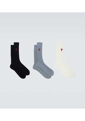 Ami Paris Set of 3 cotton-blend socks