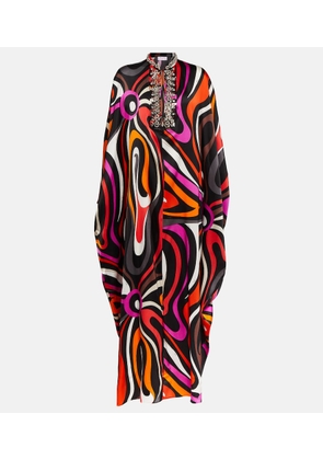 Pucci Embellished printed silk-blend kaftan