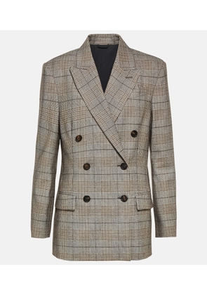 Brunello Cucinelli Checked wool and cotton-blend blazer
