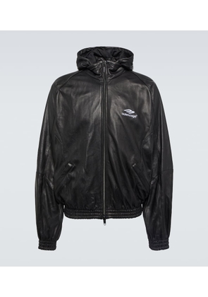 Balenciaga 3B Sports Icon leather track jacket