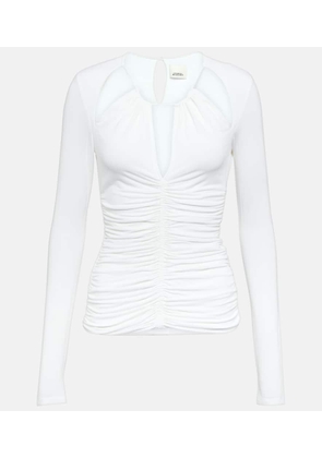 Isabel Marant Levona cutout ruched jersey top