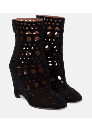 Alaïa Vienne suede wedge ankle boots