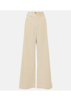 Etro High-rise cotton corduroy wide-leg pants