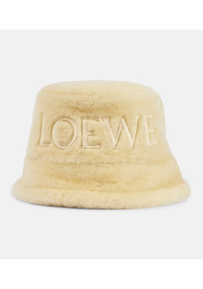 Loewe Logo shearling bucket hat