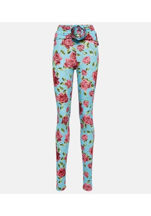 Magda Butrym Floral-appliqué printed leggings