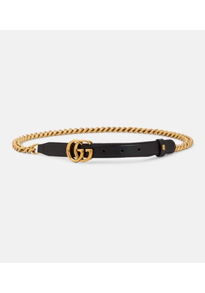 Gucci GG chain and leather belt