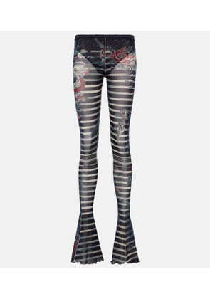 Jean Paul Gaultier Tattoo Collection flared pants