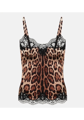 Dolce&Gabbana Leopard-print silk-blend camisole