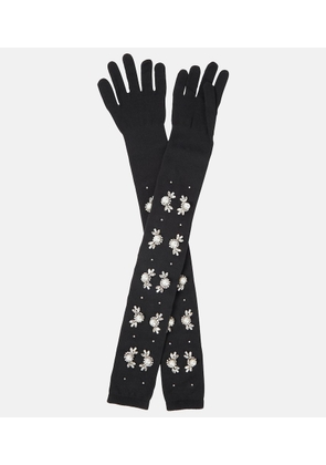 Simone Rocha Embellished knit gloves