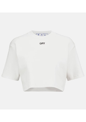 Off-White Logo cotton-blend cropped T-shirt