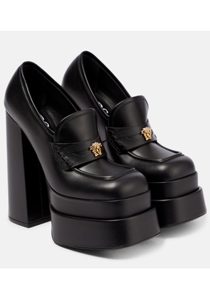 Versace Aevitas leather platform loafer pumps