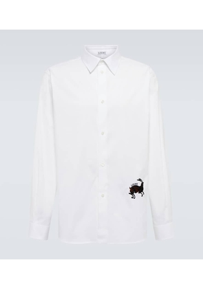 Loewe Embroidered cotton-blend shirt