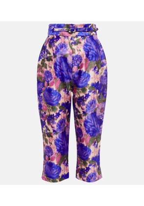 Zimmermann High Tide floral high-rise cropped pants