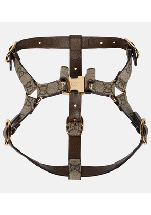 Gucci GG Supreme S/M faux leather dog harness