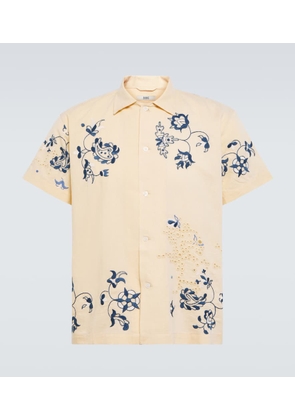 Bode Mended Floral cotton and linen shirt