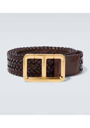 Tom Ford Logo woven leather belt