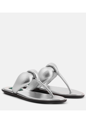 Pucci Metallic leather thong sandals