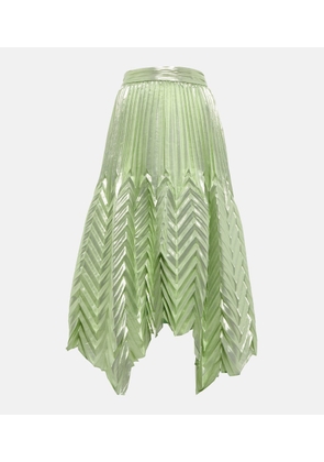 Simkhai Pleated silk-blend midi skirt