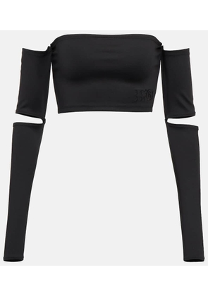 MM6 Maison Margiela Jersey crop top with cutout sleeves