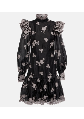 Erdem Nella floral embroidered silk minidress