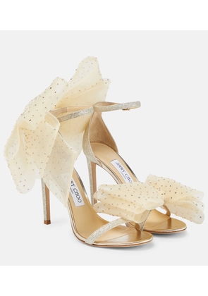 Jimmy Choo Aveline 100 bow-trimmed sandals