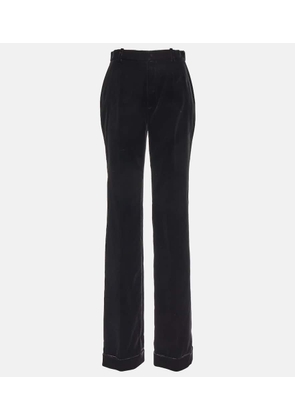 Saint Laurent Cupro velvet high-rise straight pants