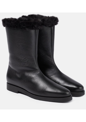 Toteme Faux fur-lined leather ankle boots