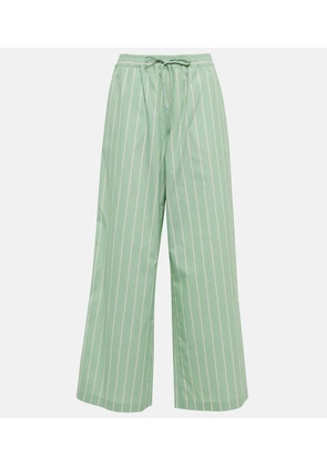 Marni Striped wide-leg cotton poplin pants