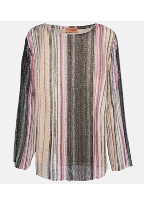 Missoni Sequined striped knit top