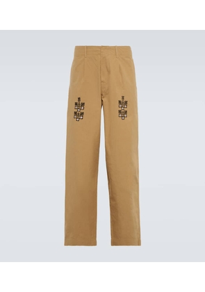 Adish Qrunful embroidered cotton ripstop pants