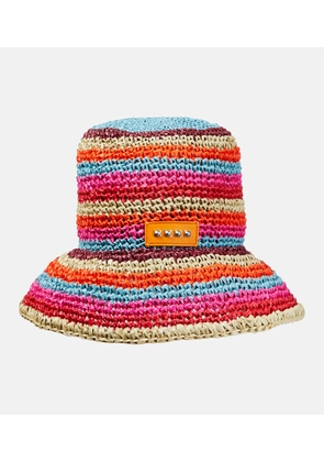 Etro Striped raffia bucket hat