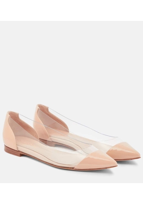 Gianvito Rossi Plexi leather and PVC ballet flats