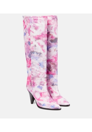 Isabel Marant Ririo printed leather knee-high boots