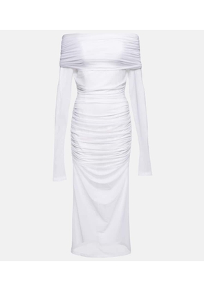 Dolce&Gabbana x Kim ruched off-shoulder tulle midi dress