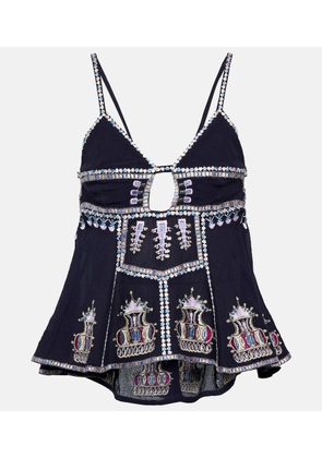 Isabel Marant Embroidered cotton-blend camisole top